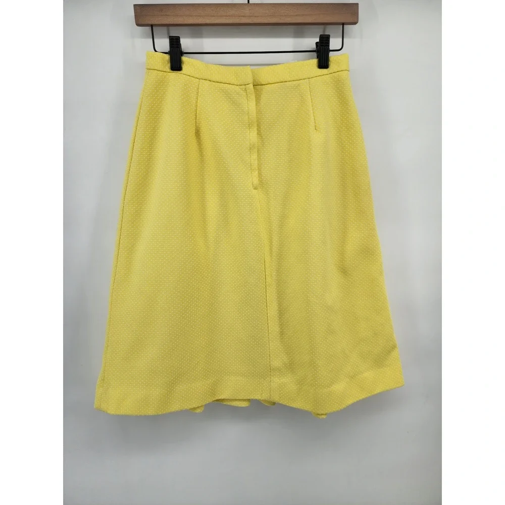 Talbott‎ Travler Yellow Polka Dot Pleated A-Line Skirt 12